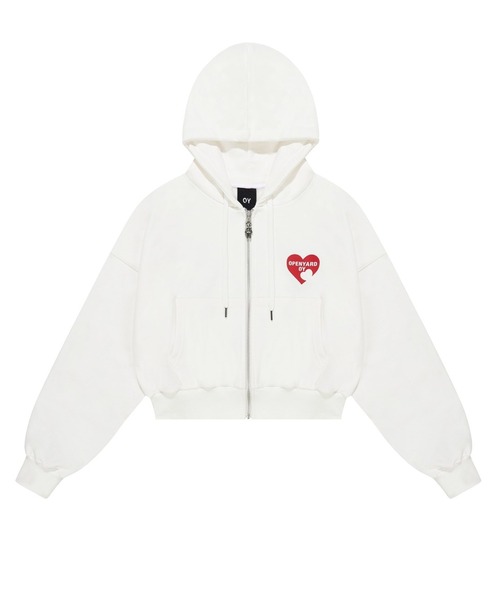 OY/オーワイ ハートオードリー クロップド丈 ジップアップパーカー OY/オーワイ』 HEART ODOLLY CROP HOODIE ZIP-UP/ハート