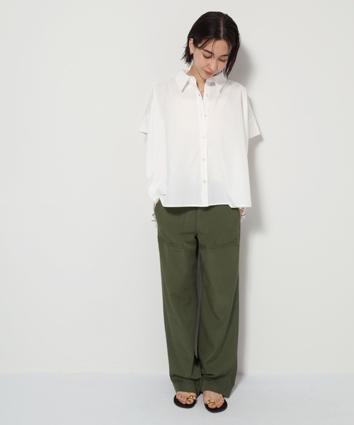 evernavy ワイドパンツ パンツ とろみベイカーパンツ レディース