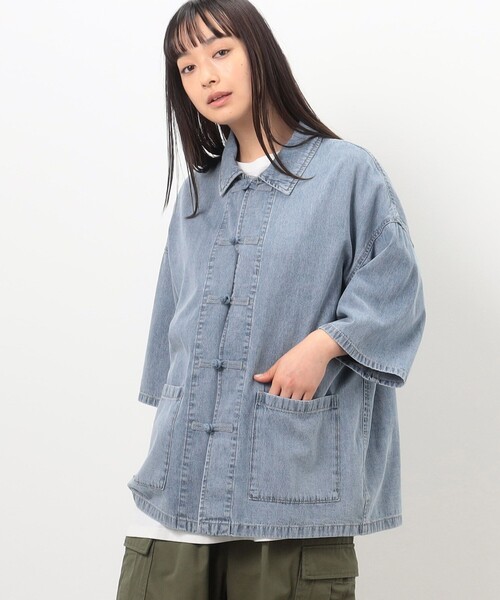 Purple&Yellow シャツ デニム チャイナシャツ メンズ レディース
