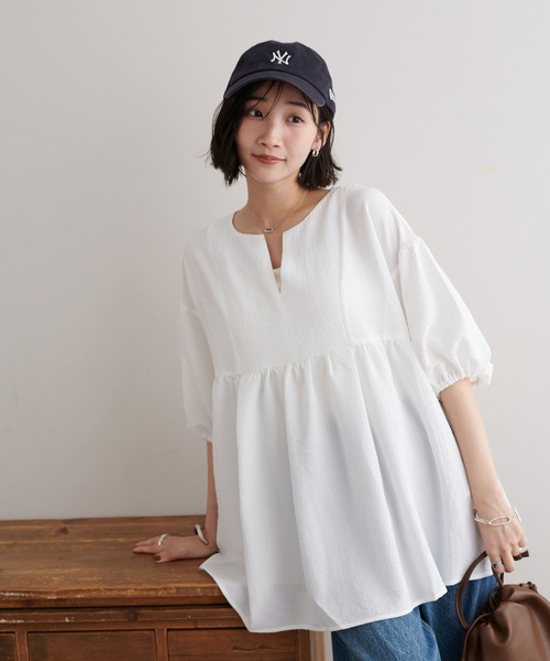 キーネックペプラムブラウス WEB限定】キーネックペプラムブラウス | ファッション通販サイト