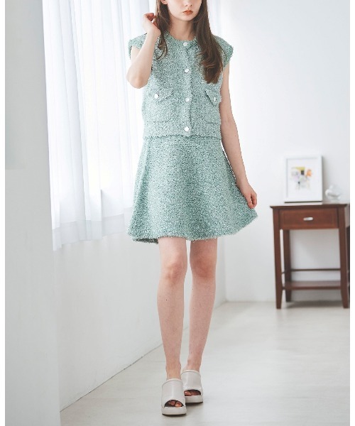 31 Sons de mode ベスト ジレ ラメツイーディーベスト