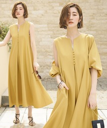 洗える 2WAY ｜ ロングワンピース　ネイビー　Mサイズ　ルイルエブティック ルイルエブティック RUIRUE BOUTIQUE 2WAYチュールボレロ