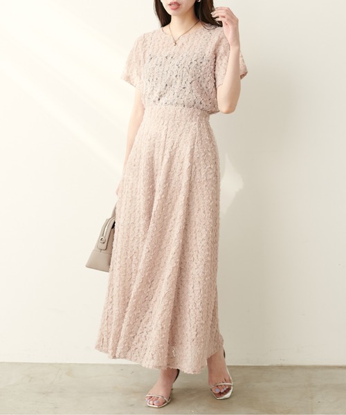 natural couture tシャツ Tシャツ フラワーチュールレースTOPS