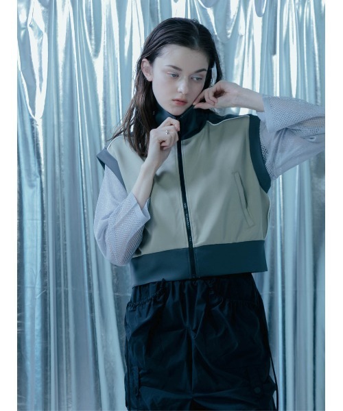 ベスト ジレ BICOLOR JERSEY TOPS レディース