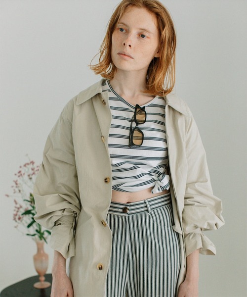 tシャツ border compact tee レディース