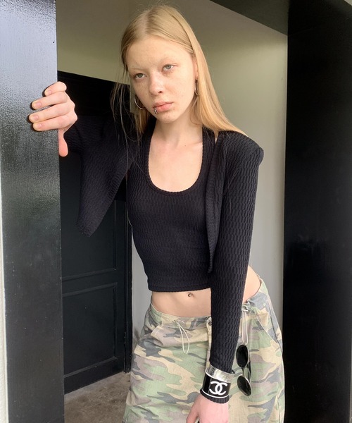 LONSLAN カーディガン タンクトップ×カーディガンセット ニット