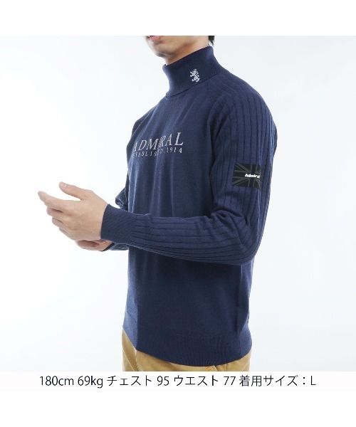 【値下げ】Admiral ゴルフ セーター LLサイズ Admiral Golf セーター ニット 2段ロゴ タートルセーター メンズ