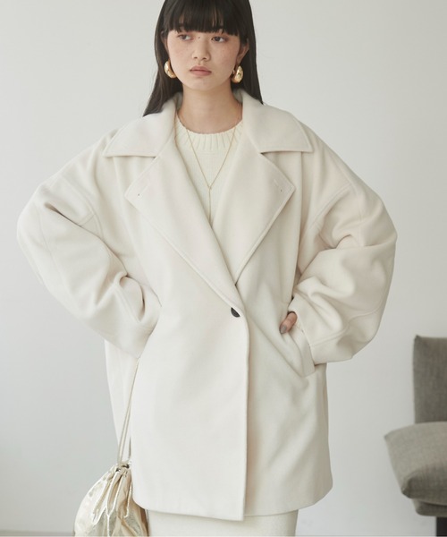 【美品】MICA&DEAL コクーンミドルコート ANGIE ピーコート pコート フェイクウール ミドル コクーン