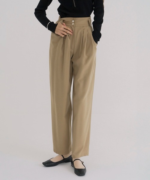 CLANE（クラネ） ワイドパンツ スラックス パンツ WIDE BELT TUCK