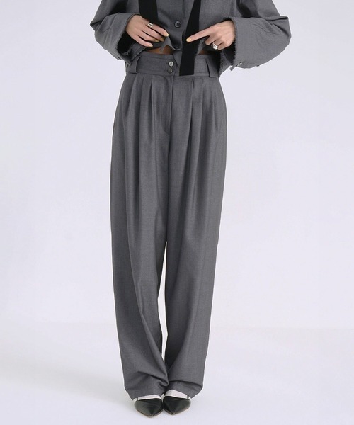 CLANE（クラネ） ワイドパンツ スラックス パンツ WIDE BELT TUCK