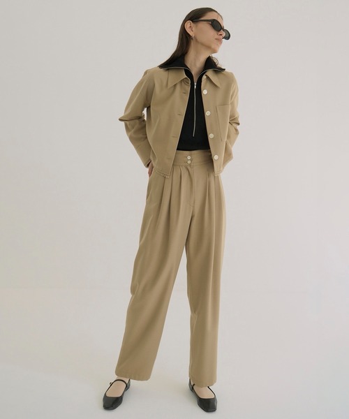 CLANE（クラネ） ワイドパンツ スラックス パンツ WIDE BELT TUCK