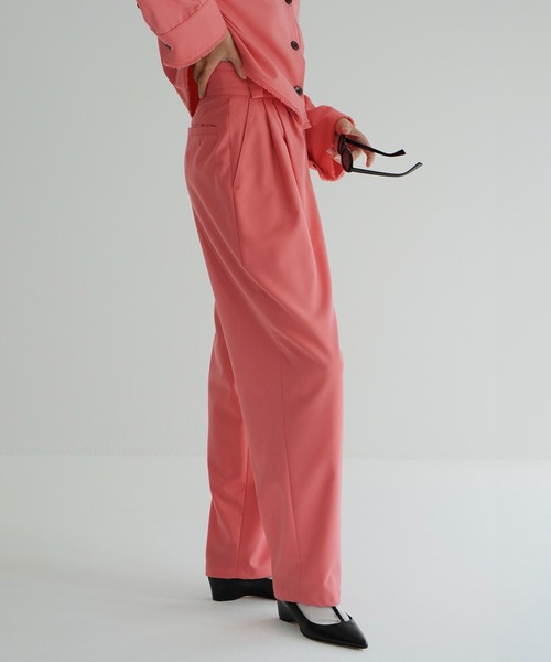 CLANE（クラネ） ワイドパンツ スラックス パンツ WIDE BELT TUCK