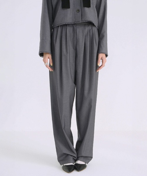 CLANE（クラネ） ワイドパンツ スラックス パンツ WIDE BELT TUCK