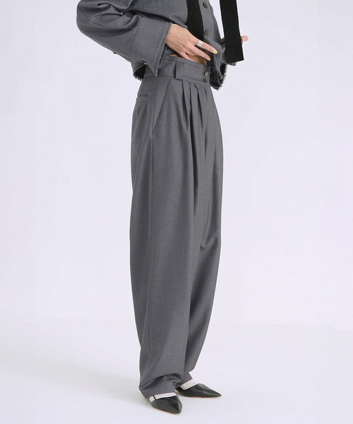 CLANE（クラネ） ワイドパンツ スラックス パンツ WIDE BELT TUCK