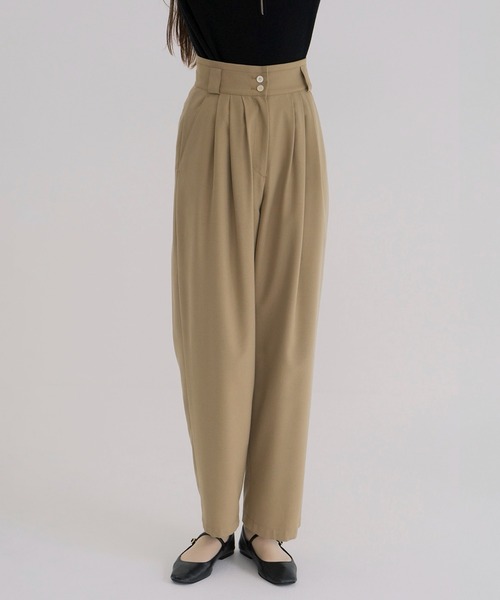 CLANE（クラネ） ワイドパンツ スラックス パンツ WIDE BELT TUCK