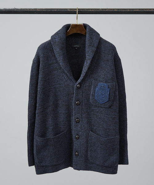 ABAHOUSE アバハウス ショールカラーカーディガン 状態良好 人気完売品 メランジ】畦編みショールカラーカーディガン｜ABAHOUSE