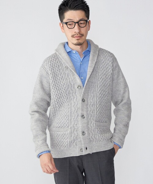 SHIPS（シップス） ニットカーディガン SMALL グレー メンズ