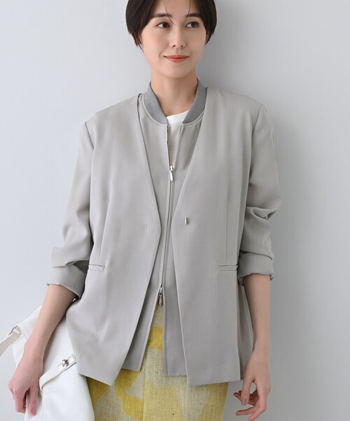 INDIVI ノーカラージャケット サイズ13 INDIVI ジャケット ノーカラージャケット 春SALE！「洗える