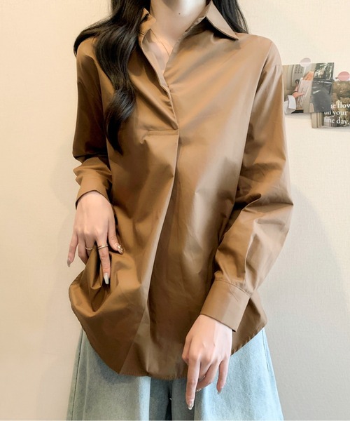 ブラウス シャツ フロントプリーツブラウス レディース