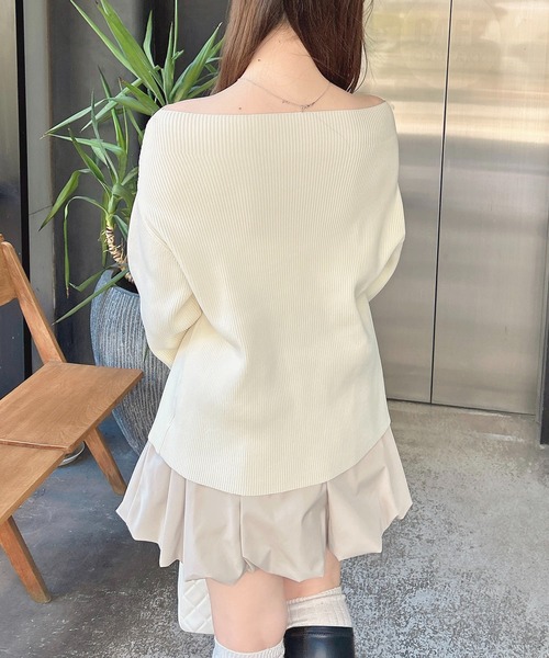 INGNI(イング) ニット セーター 「WEB限定」オフショルジップニット INGNI(イング) ニット セーター 「WEB限定」オフショルジップニット