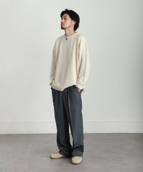 「ZIP FIVE」 長袖ニット X-LARGE アイボリー メンズ_画像2