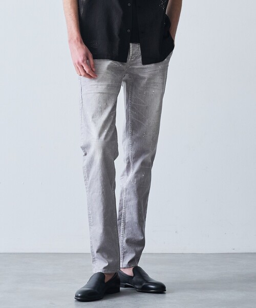 5351 POUR LES HOMMES ジーンズ プリント テーパード デニム パンツ 