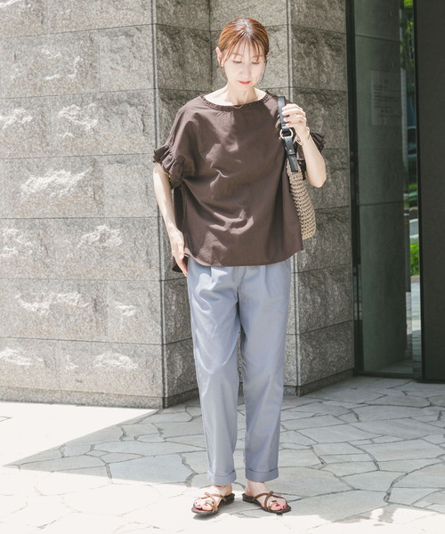 ITEMS URBANRESEARCH パンツ リネン混イージーパンツ レディース