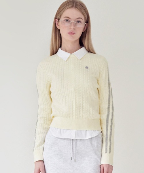 ニット セーター ケーブル KIRSH PLAIN LINE POINT CABLE KNIT 