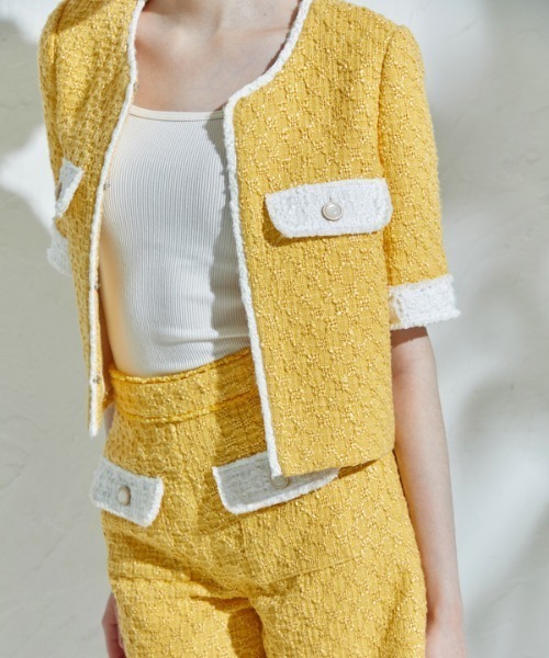 ERADIE（エラディエ） ジャケット ノーカラージャケット Summer tweed