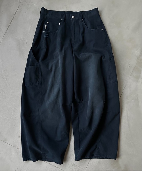 Perushu パンツ vintage washed wide curve pants ビンテージ
