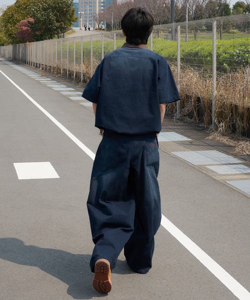 Perushu パンツ vintage washed wide curve pants ビンテージ