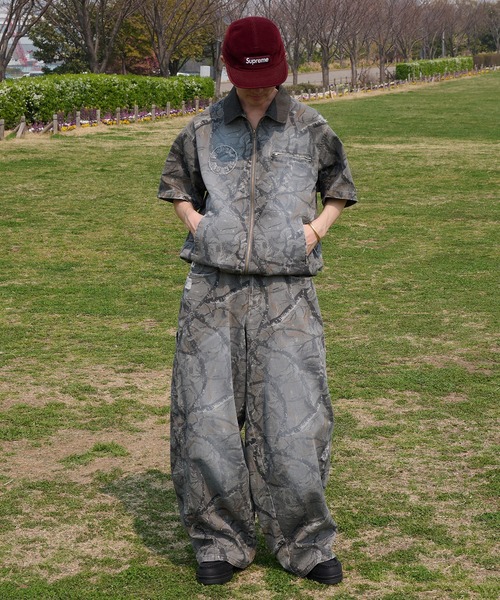 Perushu パンツ vintage washed wide curve pants ビンテージ