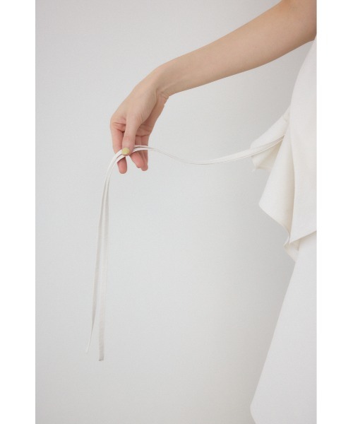 ブラウス シャツ 「PLUS」タックギャザーアシンメトリーブラウス レディース wee9s ブラウス シャツ big collar frill half blouse / 付け襟