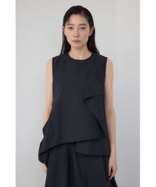 ブラウス シャツ 「PLUS」タックギャザーアシンメトリーブラウス レディース wee9s ブラウス シャツ big collar frill half blouse / 付け襟
