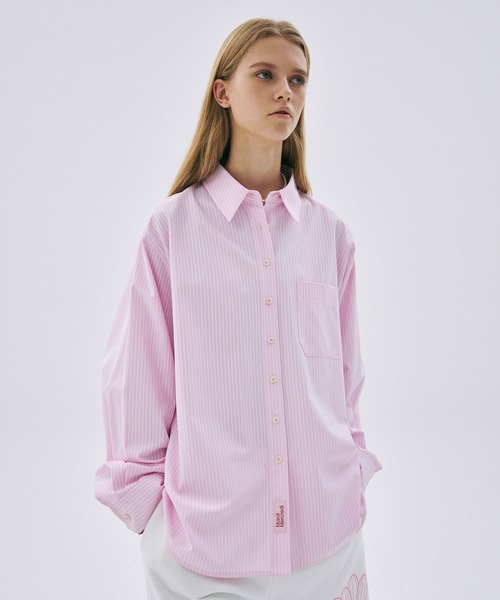 ブラウス シャツ COTTON OVERSIZED SHIRT STRIPE レディース