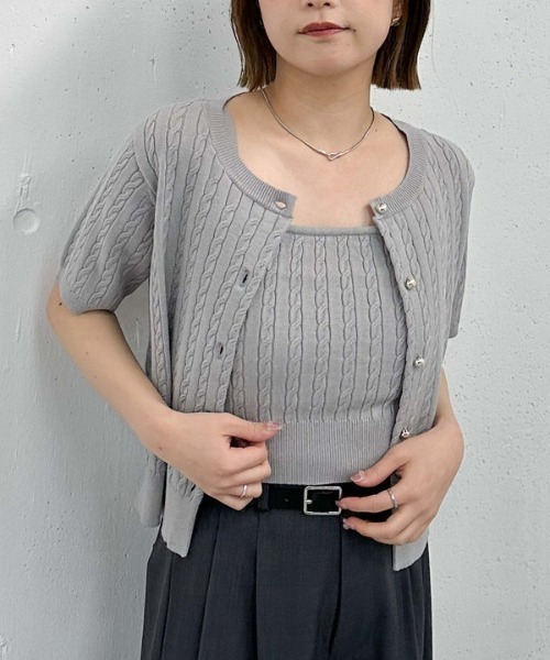 ケーブルニットアンサンブル loin nuit アンサンブル cable knit ensemble / ケーブルニット