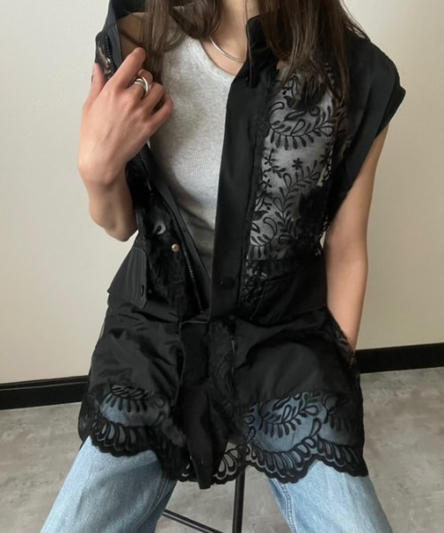 deux amour ベスト ジレ レースベスト レディース : ZOZOTOWN