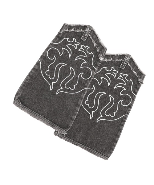 X-girl（エックスガール） レッグウォーマー EMBROIDERED DENIM LEG