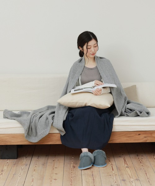 【美品】大判ブランケット　カシミヤ100% 絵画　サイズ約140cm×150cm sankyo shokai（三京商会） ブランケット ブランケット カシミヤ100