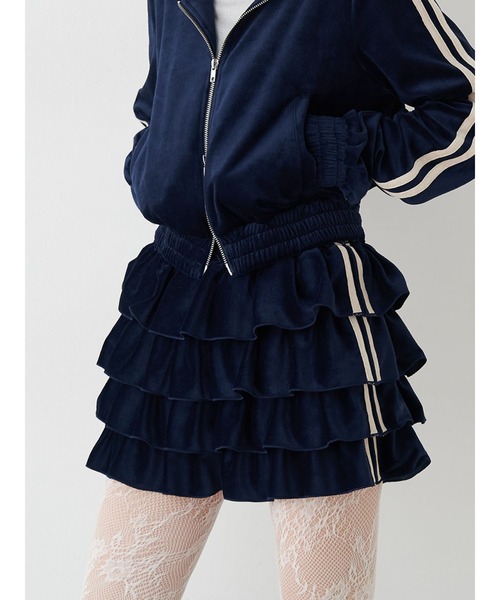 jouetie（ジュエティ） スカート ベロアラインティアードミニスカート