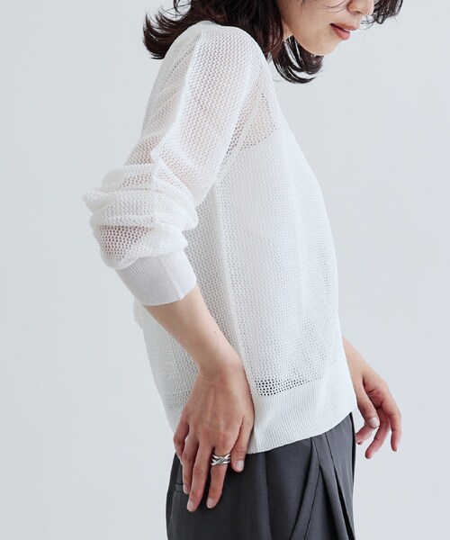 新品　現行品　【再入荷】GALLEST メッシュジップカーディガン INDIVI GALLEST カーディガン 「再入荷」メッシュジップ