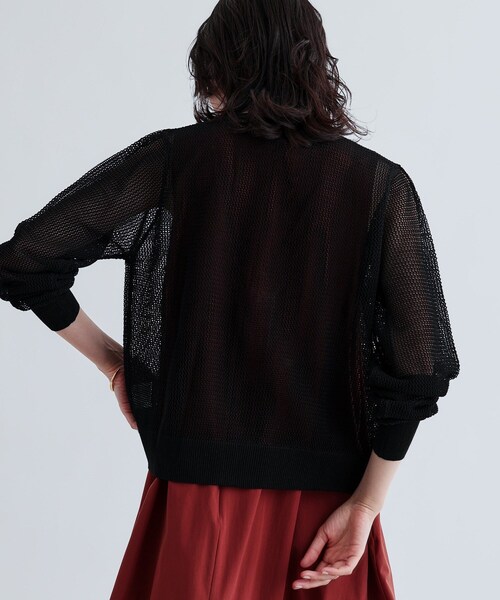 INDIVI GALLEST カーディガン 「再入荷」メッシュジップ