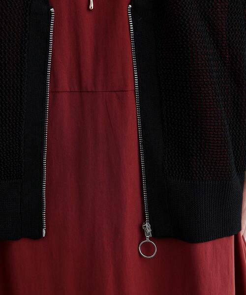 INDIVI GALLEST カーディガン 「再入荷」メッシュジップ
