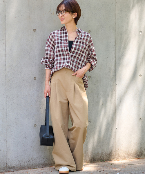 ブラウス シャツ 「追加2 / 新色」コットンローンチェックオーバーサイズシャツ レディース JOURNAL STANDARD relume ブラウス シャツ 「追加2 / 新色