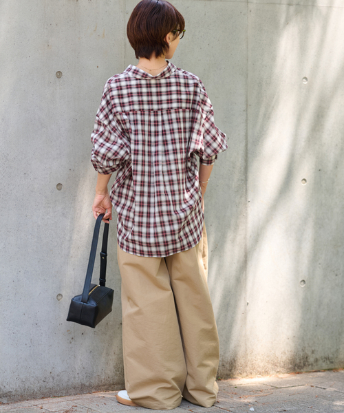 ブラウス シャツ 「追加2 / 新色」コットンローンチェックオーバーサイズシャツ レディース JOURNAL STANDARD relume ブラウス シャツ 「追加2 / 新色