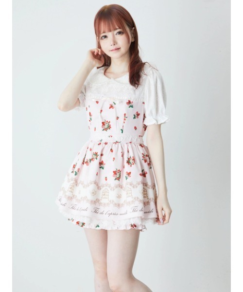 ワンピース Ank Rouge AFTERNOON TEA PRINT SET UP Ank Rouge ワンピース AFTERNOON TEA PRINT SET UP : ZOZOTOWN