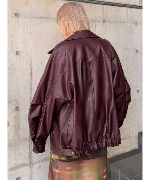 ブルゾン アウター スタンドネックフェイクレザージャケット レディース | MURUA | 20