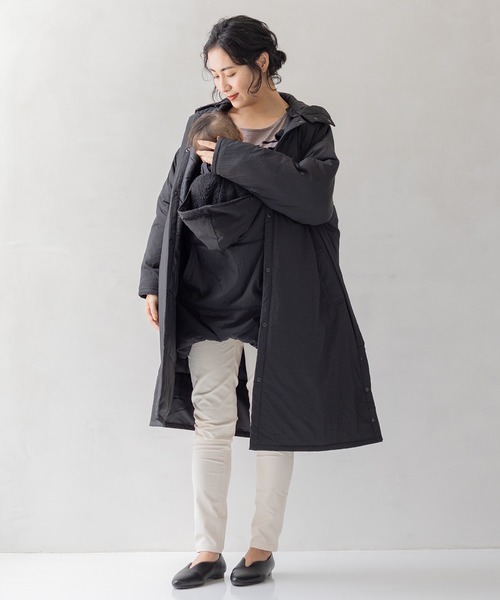 「フェリシモMama」 コート MEDIUM ブラック レディース_画像8