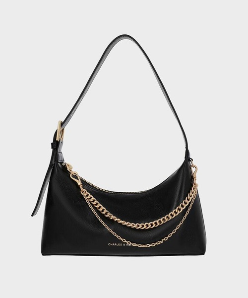 完売品 未使用 CHARLES & KEITH ブラックショルダーバッグ CHARLES & KEITH 「CHARLES & KEITH」 ショルダーバッグ S