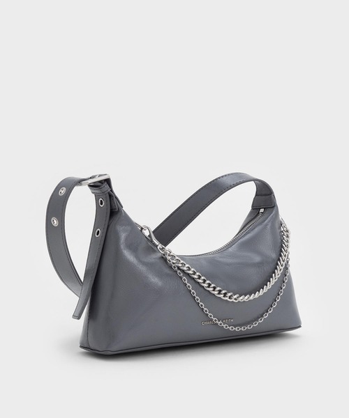 完売品 未使用 CHARLES & KEITH ブラックショルダーバッグ CHARLES ＆ KEITH 「CHARLES & KEITH」 ショルダーバッグ S
